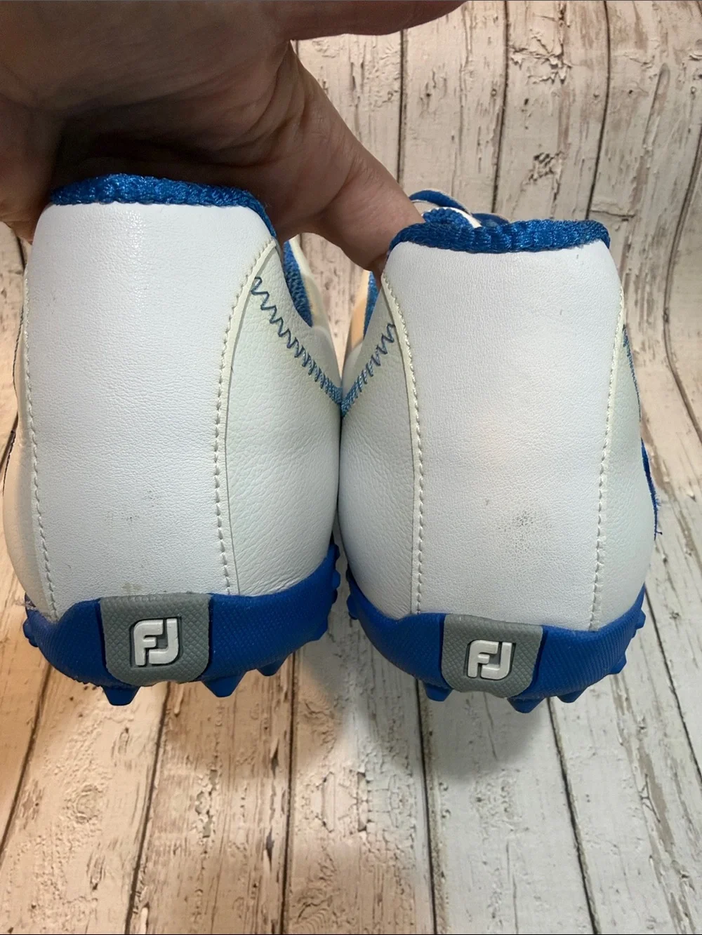 FootJoy White and Blue Men’s Athletic Golf Shoe Sz 15